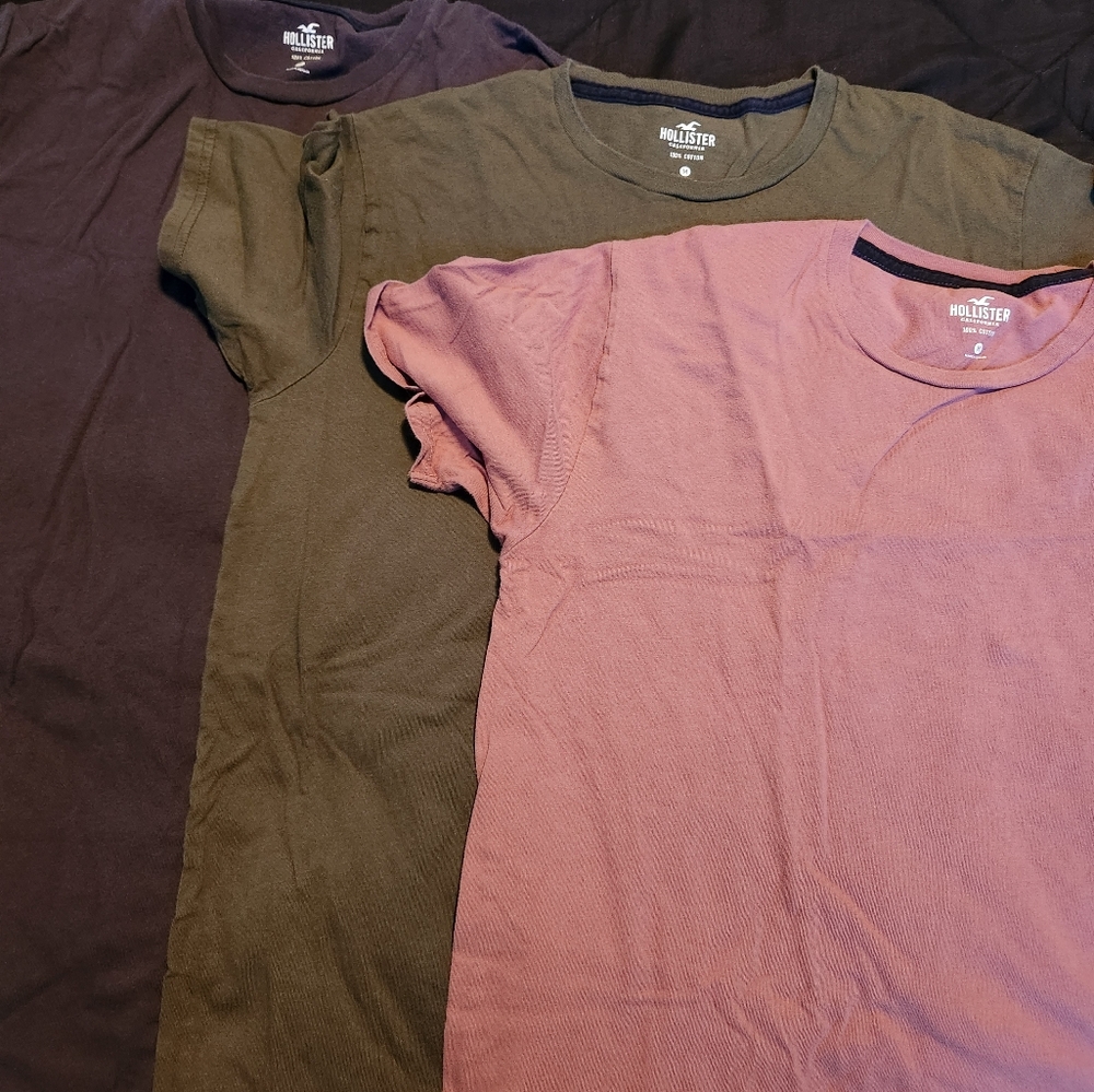 Hollister longline curved hem t shirts set of 3